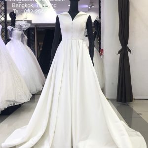 ชุดแต่งงานมินิมอล ชุดเจ้าสาวผ้าเรียบ Bride&Groom Shop Bangkok Thailand