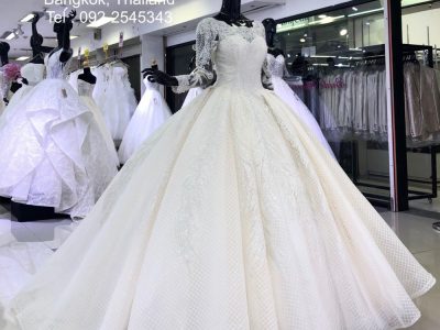 ชุดเจ้าสาวอลังการราราถูก ชุดแต่งงานหรูหราหางยาวราคาไม่แพง Bangkok Bridal Shop Thsiland